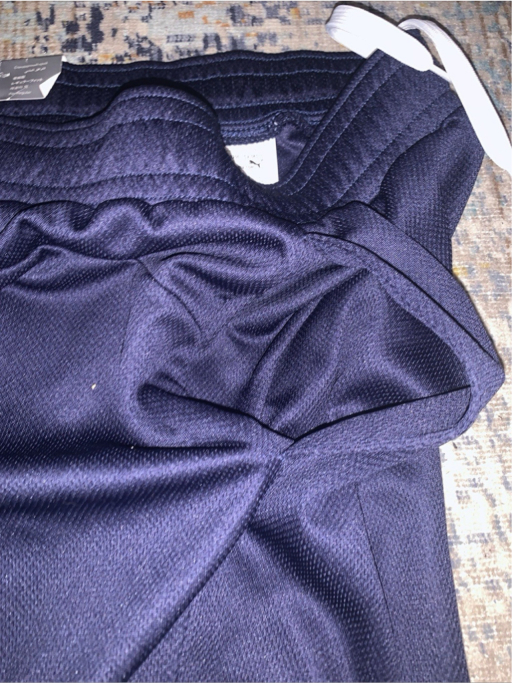 Puma Mens Regular Fit Moisture-Wicking Mesh 10" Shorts Navy Blue S - Picture 11 of 16